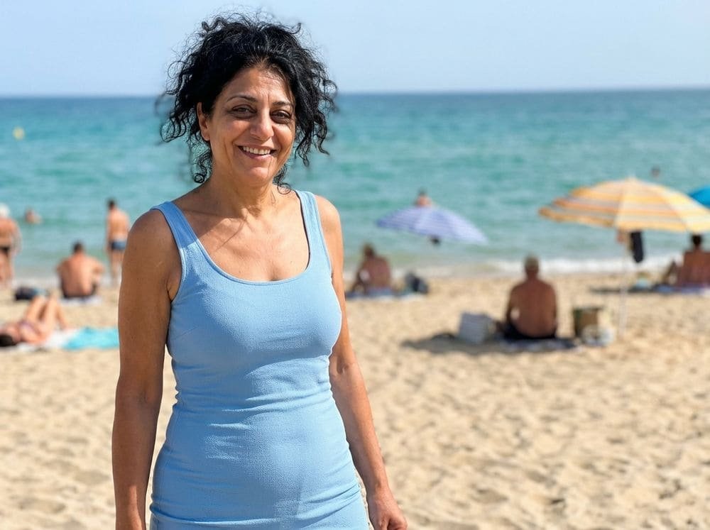 Sandrine en juillet dernier, sur la plage de Palavas-les-Flots